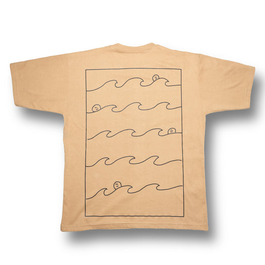Playera Oversized - Caqui - Olas