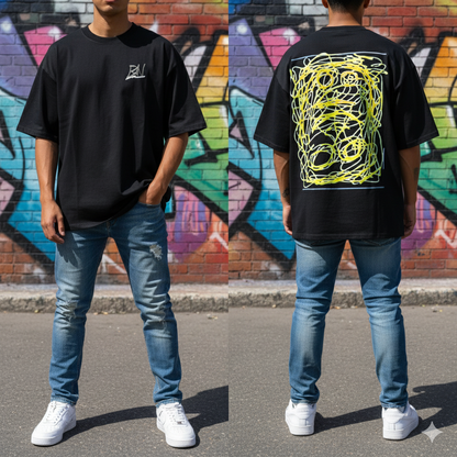 Playera Oversize - Negro Medianoche - Jack